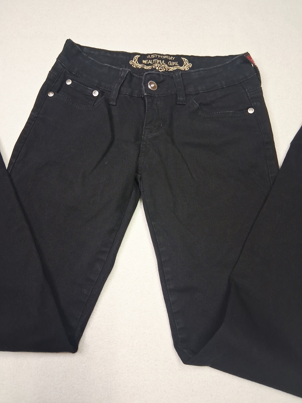 Just For My Beautiful Girl Black Pants with Zipper Bottoms - Picture 4 of 9